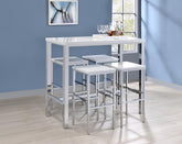 Coaster Natividad 5-piece Bar Set White High Gloss and Chrome Model 182525